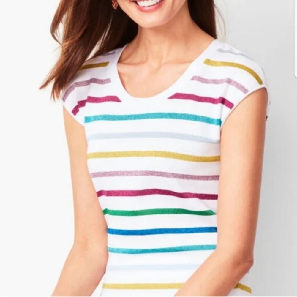 Talbots Multicolor Striped Crew Neck Sweater
